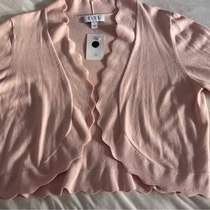 Elle Women's Soft Pink Scalloped Cardigan